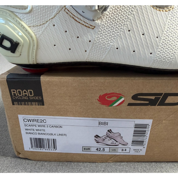 SIDI Wire 2 Carbon Road Cycling Shoes White Men’s Size EUR 42.5 / US 8.5
